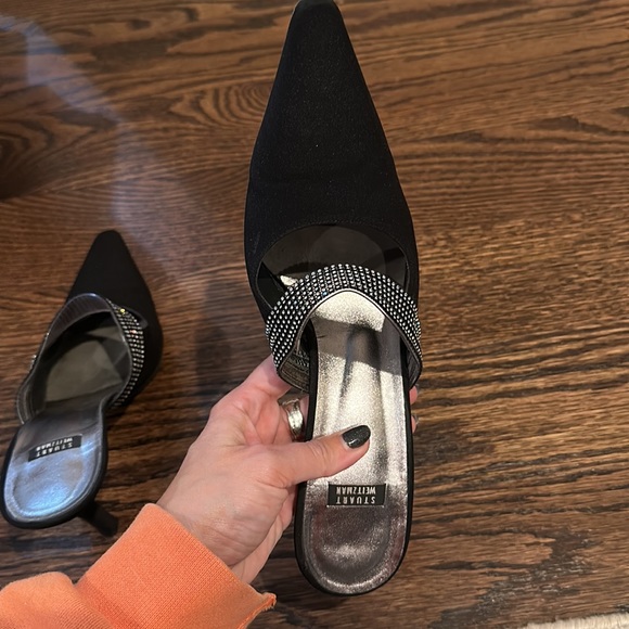 Stuart Weitzman Rhinestone Slide Heels - Picture 7 of 12